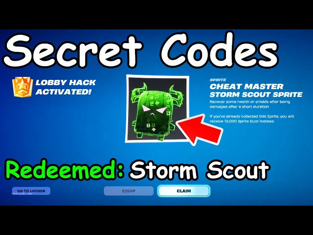 *NEW* CHEAT MASTER STORM SCOUT SPRITE CODE in FORTNITE SEASON 4 SPRITE CODES! (New Secret Codes)