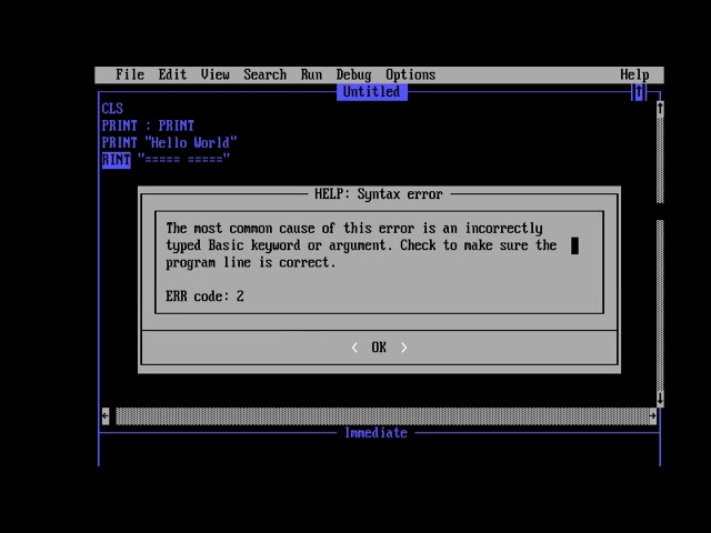 QBasic - Hello World