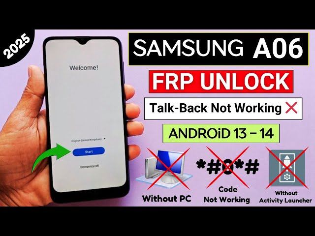 Samsung A06 Frp Bypass Without PC Android 13/14 Update | Samsung A06 Google Account Bypass 2025