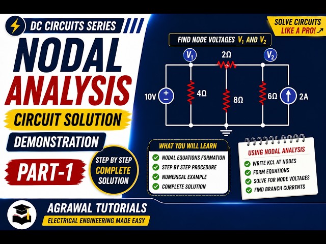 Nodal Analysis Circuit Solution | Step-by-Step Numerical | Part 1