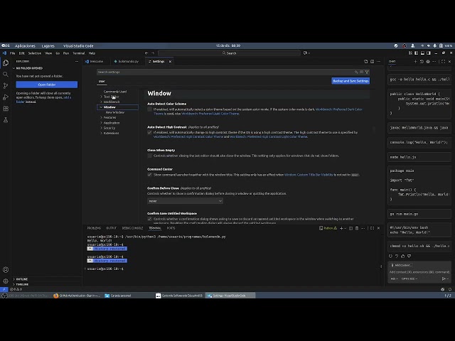 Hello World Visual Studio Code at EDUCANDOS PYC 2BACH TIC ESO Bachillerato IES Monterroso