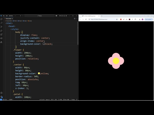 🌸 Flower HTML CSS Tutorial Beginner