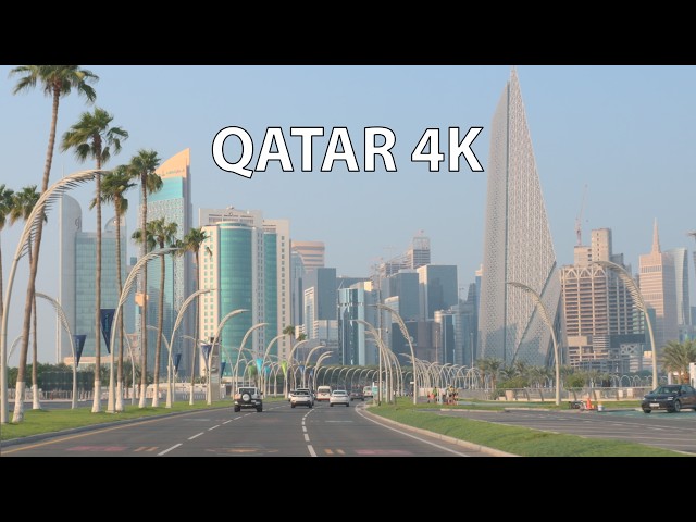 Driving Qatar 4K - Futuristic Skyline - Driving Downtown