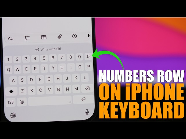 How To ADD The NUMBERS Row To The Stock iPhone Keyboard !