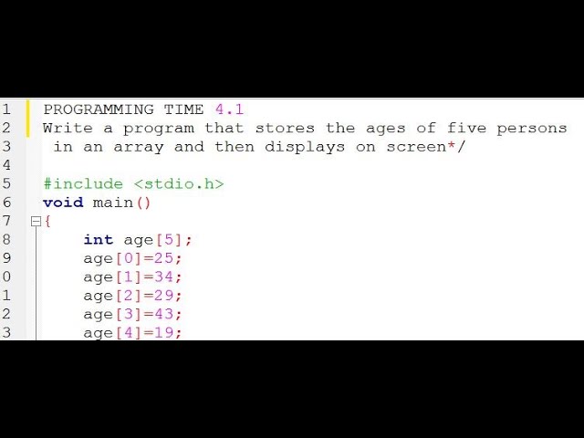4.1 PROGRAMMING TIME | ARRAY AGES OF PERSONS | UNIT#4 | COMPUTER SCIENCE CLASS 10 | MGS WAZIRABAD