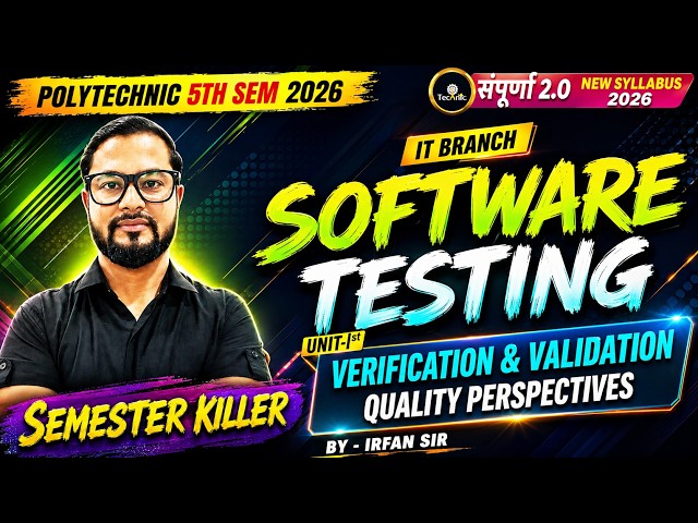 SOFTWARE TESTING | UNIT 1| L-1 Verification & validation Quality Perspectives | Polytechnic 5thsem