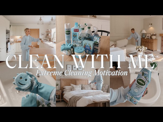 CLEAN WITH ME | All Day Extreme Cleaning Motivation 2026 🩵🫧 