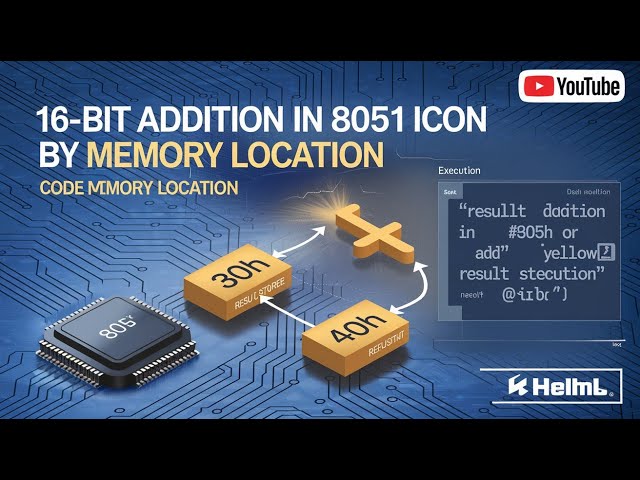 16-bit Addition by Memory Location in 8051 Microcontroller | Code Explanation & Execution in Keil