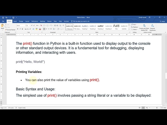 4 Print Statement in Python