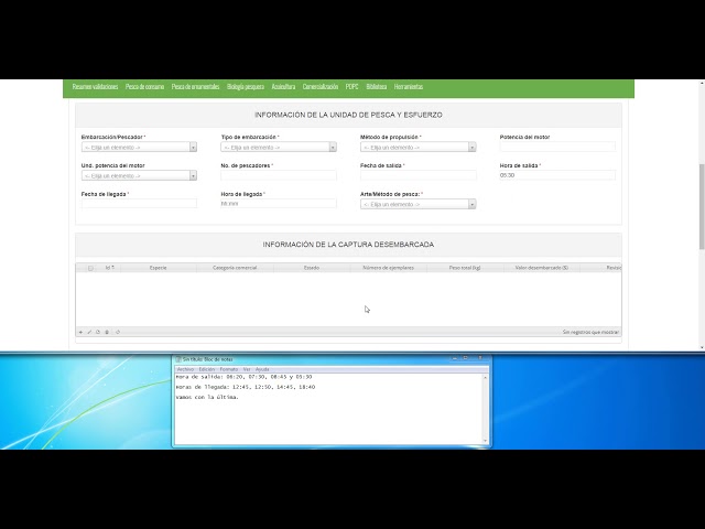 Uso de TimePicker para el ingreso de horas al sistema.