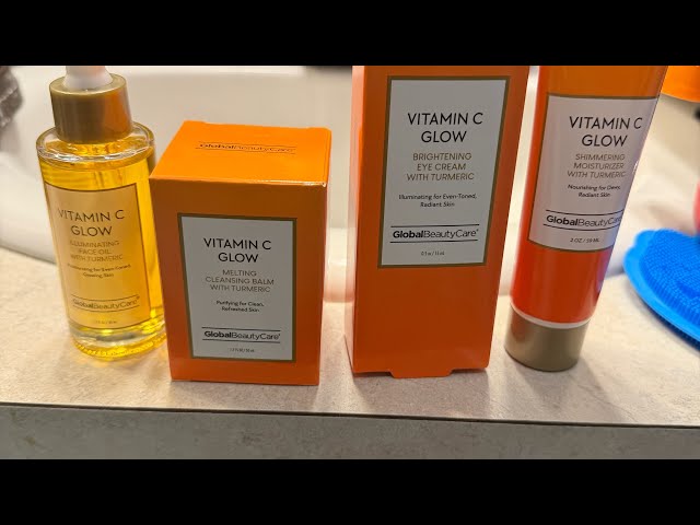 Global Beauty Care Vitamin C Glow with Turmeric skincare Line $1.25 at Dollar Tree Demo and Review 