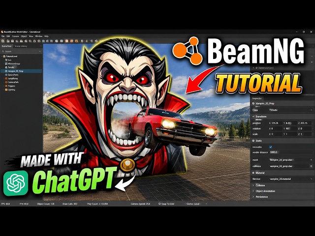 Create AI Cartoon Characters for BeamNG with ChatGPT! Cars Can Jump Through Their Mouths!