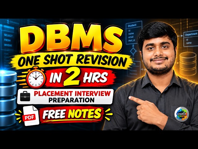 DBMS One Shot in 2 Hours 🔥 | Complete DBMS Revision for Placements & Interviews | Freshers