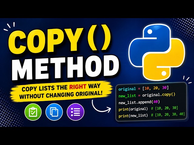 copy method in python list | list methods in python | python tutorial for absolute beginners