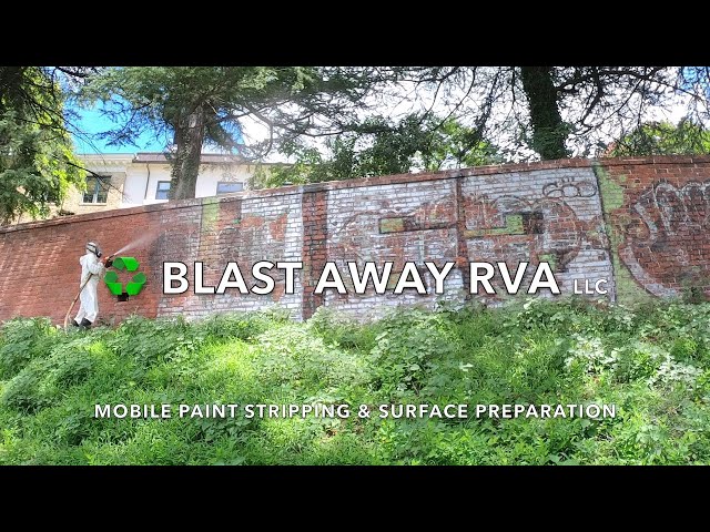 Blast Away RVA graffiti removal from 100 year old brick wall!