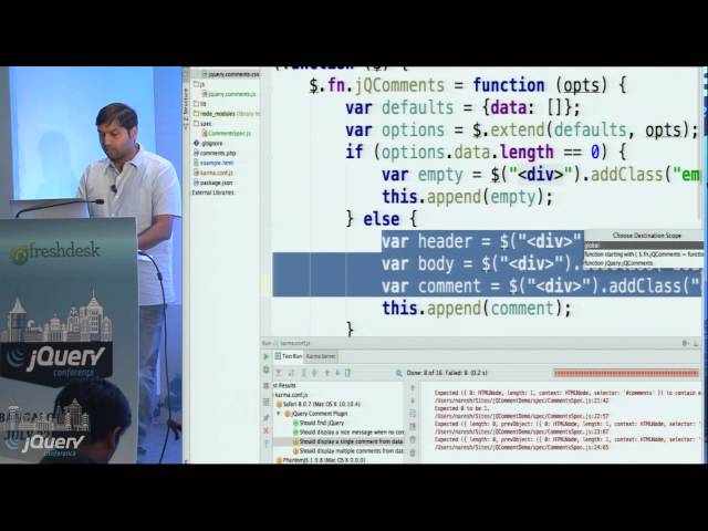 Test Driving a jQuery Plugin using Jasmine and Karma by Naresh Jain
