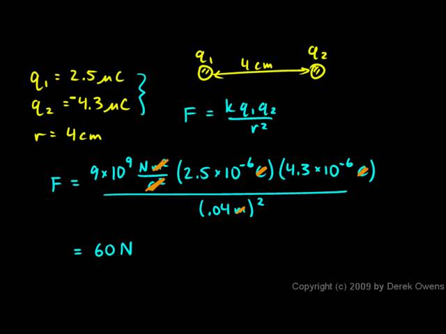 Physics 12.2.1b - Coulomb`s Law - Simple Examples