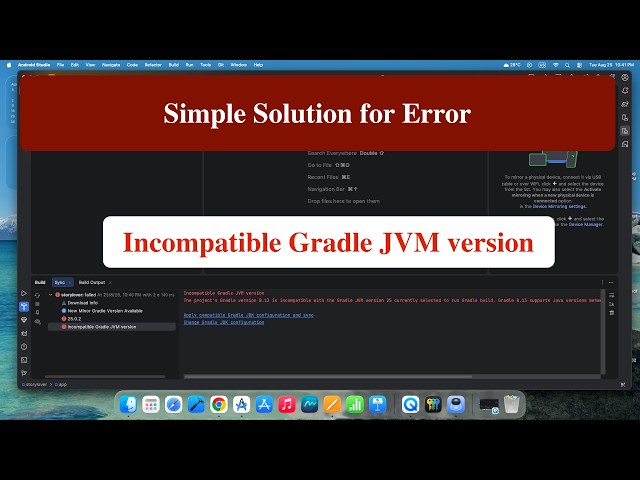 How to fix "Incompatible Gradle JVM" for Android Studio (Quial 3)