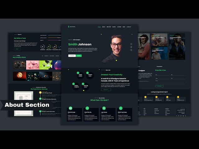 About Section Complete Responsive Personal Portfolio Website using HTML CSS & JavaScript
