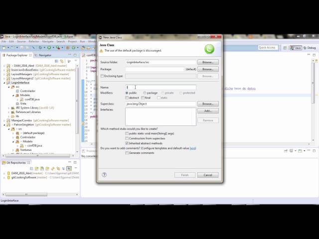JAVA SWING  - Login Interface. Paso1 - TU PROFESOR - COOKING SOFTWARE