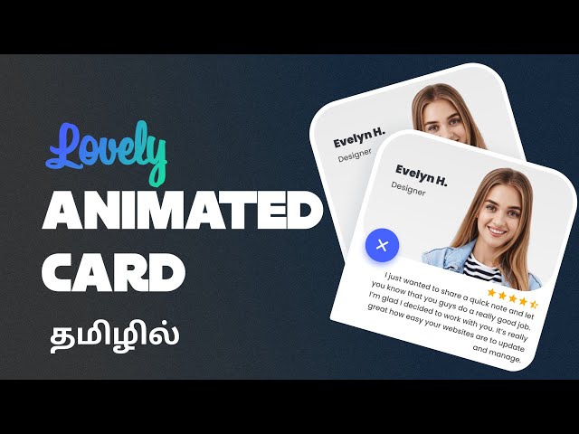 Animated Testimonial Card Using CSS in Tamil | CSS Card |#css