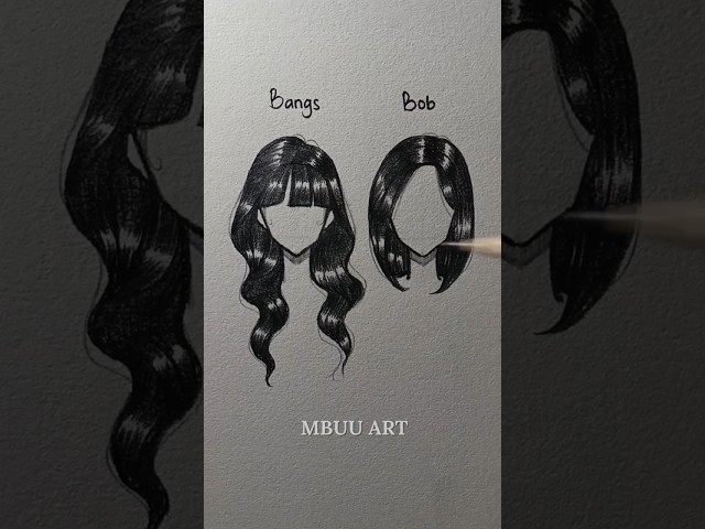 Drawing easy hair bangs and bob✏️ #drawing #tutorial #howtodraw #sketch #art #short