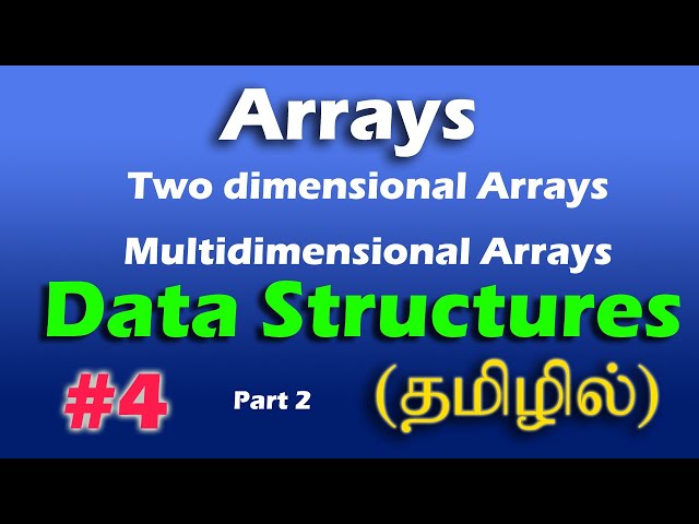 Arrays | Two dimensional Arrays |Multidimensional Arrays | Data Structures