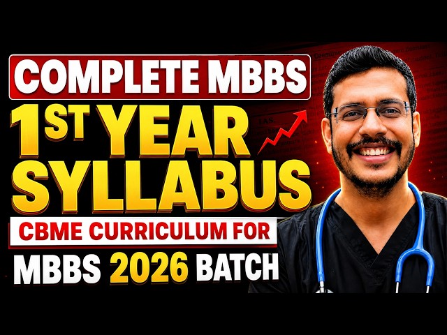 Complete MBBS 1st Year Syllabus | CBME Curriculum For MBBS 2026 Batch | Dr. Anand Mani