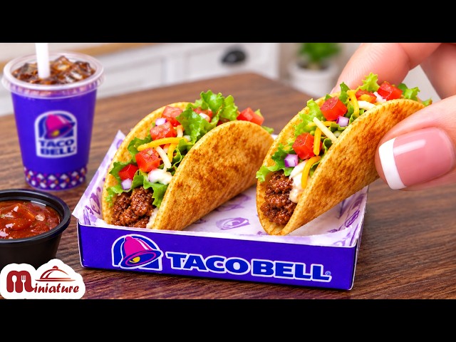 🌮Taco Bell Crunchy Tacos 🔥 How to Make Mini Tacos | Miniature Cooking