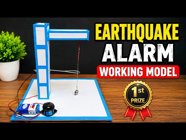 earthquake alarm working model for science project exhibition - natural disaster - diy - diypandit