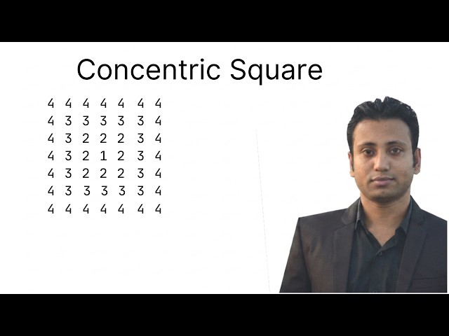 C programming Bangla Tutorial 5.173 : Pattern | Part 29 (Concentric Square)
