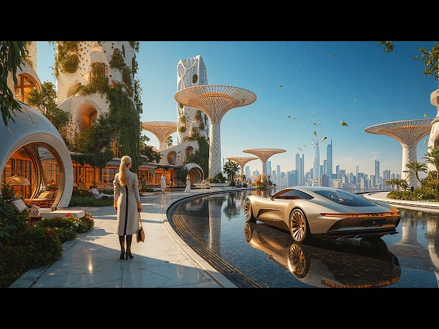 A Peaceful Future in 2300 🌿 | Calming Sci-Fi Utopia for Stress Relief & Focus