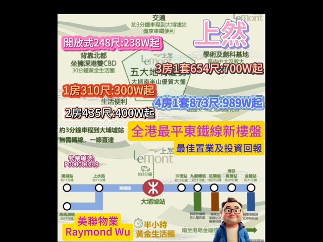 美聯物業RAY帶你睇大埔上然平價全新樓 #大埔 #萬科 #上然 #物業 #一手樓 #新盤 #樓市 #投資 #房產 #買樓 #買房 #租房 #地產 # 中文大學 #香港教育大學 #WuRaymond