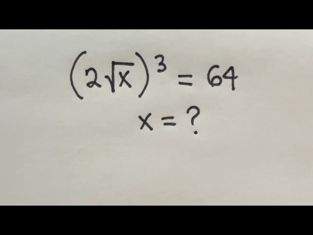 Solve for x in this nice Algebra equation | Math Olympiad Mathematics