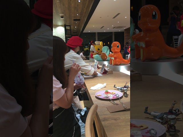 Pokemon Cafe DX Tokyo Japan Pikachu Visiting With Customers