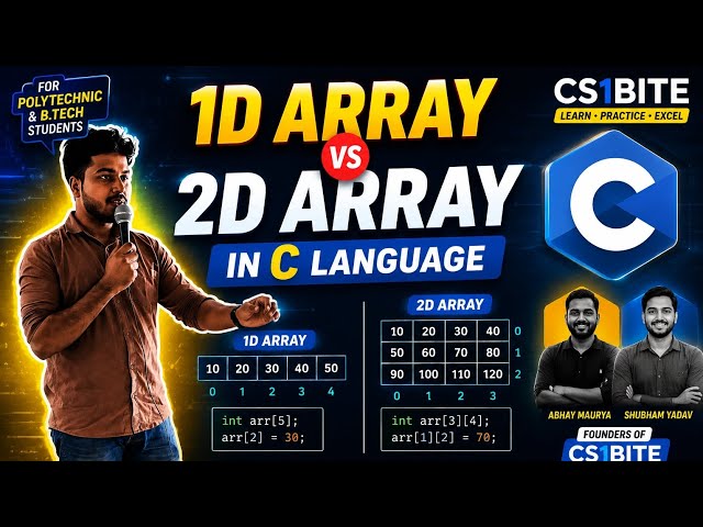 🔥 1D Array vs 2D Array in C Language | Complete Explanation with Examples | C Programming Tutorial