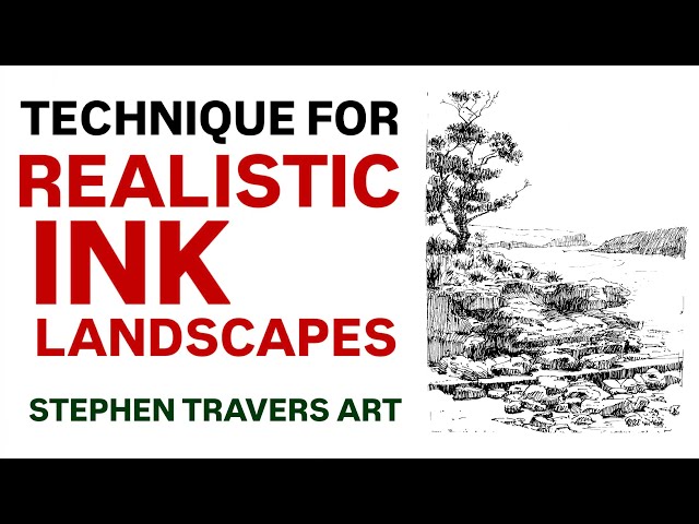 Realistic Landscape Technique for Ink Drawing