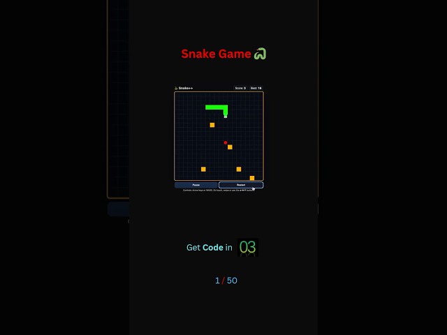 Create A Snake Game in HTML CSS & JavaScript | JavaScript Game Tutorial #webdevelopment #html #css