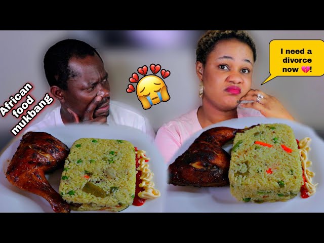 REVENGE MUKPRANK ON HUSBAND 😭| AFRICAN FOOD MUKBANG | FRIED RICE with GRILLED CHICKEN MUKBANG