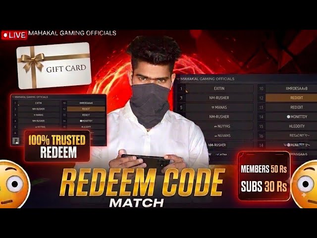 FREE FIRE LIVE_REDEEM CODE CUSTOM ROOM 🎁 / FF LIVE ll #mgofficials #freefirelive #fflive #livecustom