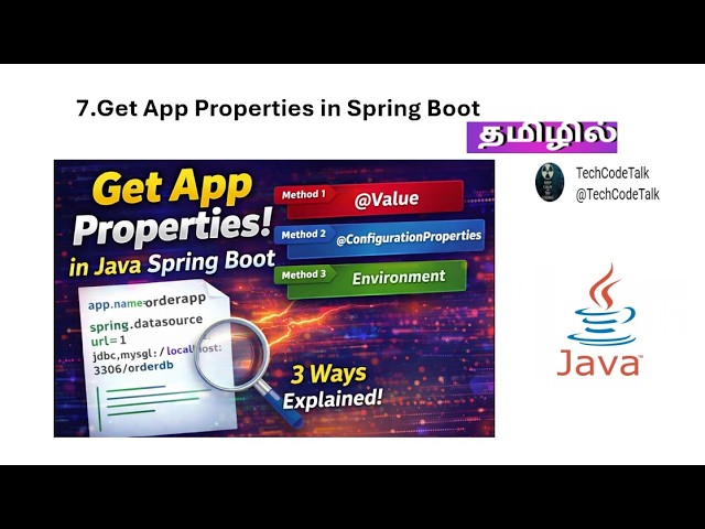 Session 7- How to use  application.properties in java springboot |  Explained in Tamil