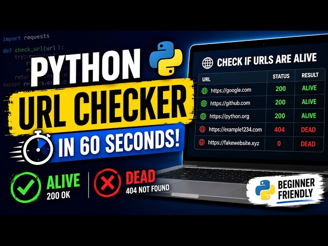 Python URL Checker in 60 Seconds 🐍 | Check if Websites Are Online 2026
