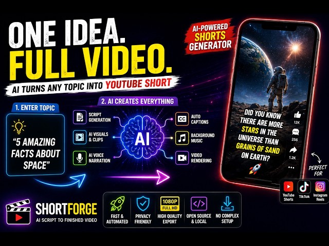 I Built an AI That Creates YouTube Shorts Automatically | ShortForge