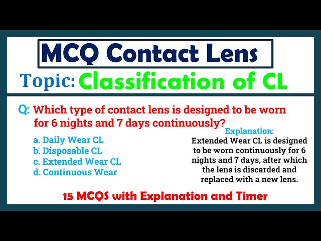 MCQ on Contact Lens- Classifications
