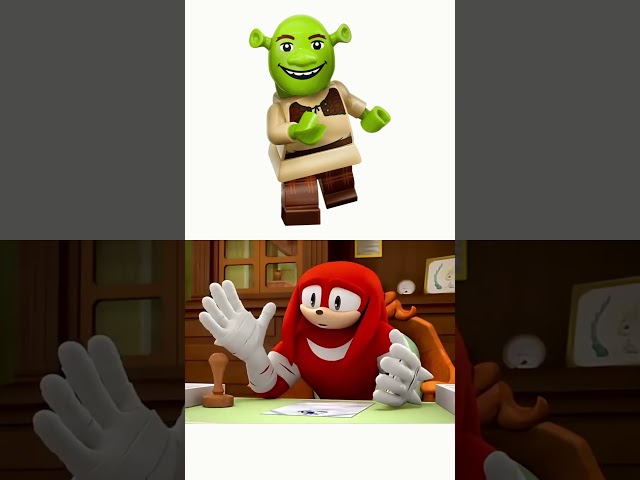 Knuckles Approves LEGO Shrek Minifigures 😂 #lego #shrek #minifigures #shorts #fyp