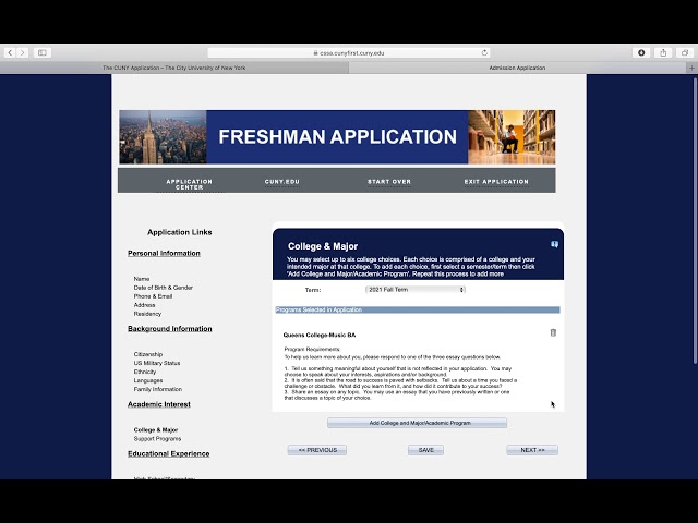 CUNY Application Tutorial