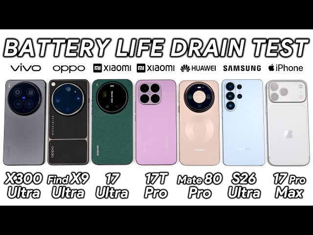 Vivo X300 Ultra vs OPPO Find X9 Ultra / Xiaomi / Huawei / Samsung / iPhone Battery Life DRAIN Test!