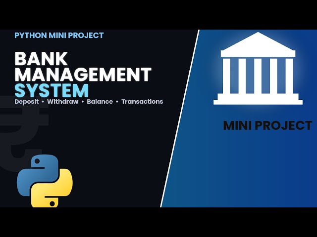 Bank Management System using Python | #python #miniproject 