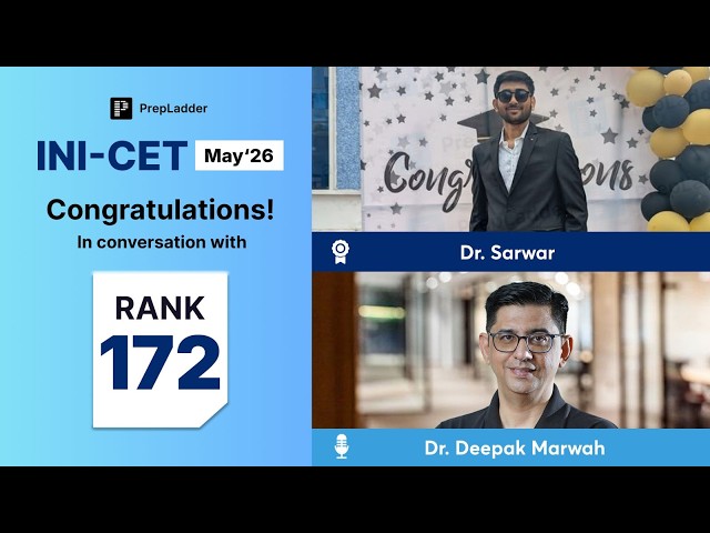 🔥 AIR 172 INI-CET May'26 Strategy & Success Story | Dr. Sarwar Hossain Dr. Deepak Marwah