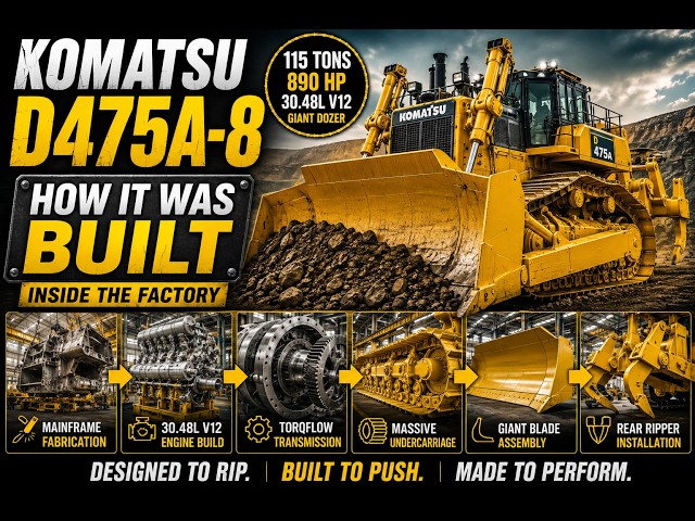 How the Komatsu D475A-8 Is Built | Inside the Factory of a 115-Ton Mining Dozer